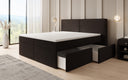 Box spring bed Ophelia with drawers in teddy bouclé