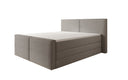 Box spring bed Ophelia II with lift-up storage in teddy bouclé
