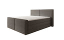 Box spring bed Ophelia II with lift-up storage in teddy bouclé