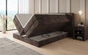 Box spring bed Ophelia with lift-up storage in Corduroy