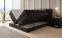 Box spring bed Ophelia with lift-up storage in Corduroy
