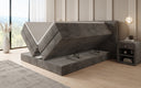 Box spring bed Ophelia with lift-up storage in Corduroy
