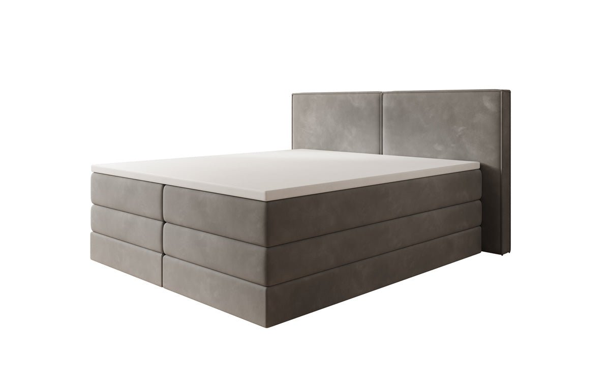 Boxspringbett Ophelia mit hochklappbarem Stauraum in Samt