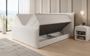 Box spring bed Liana II with lift-up storage in teddy bouclé