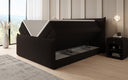 Box spring bed Liana II with lift-up storage in teddy bouclé