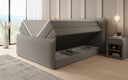 Box spring bed Liana II with lift-up storage in teddy bouclé