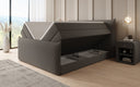 Box spring bed Liana II with lift-up storage in teddy bouclé
