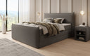 Box spring bed Liana II with lift-up storage in teddy bouclé