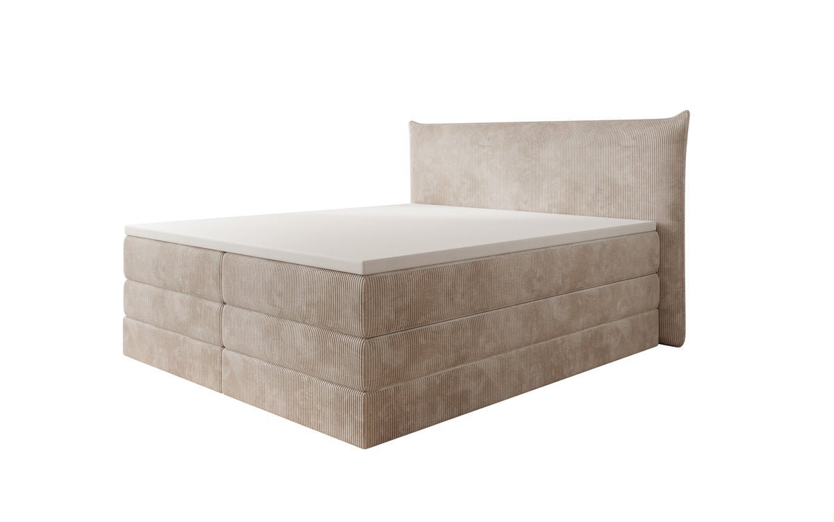 Box spring bed Liana with lift-up storage in Corduroy