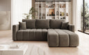 Designer Ecksofa Beatrice mit Schlaf- und Klappfunktion in Samt