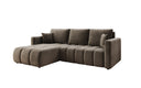 Designer Ecksofa Beatrice mit Schlaf- und Klappfunktion in Samt