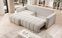 Designer Ecksofa Beatrice mit Schlaf- und Klappfunktion in Bouclé