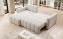 Designer Ecksofa Beatrice mit Schlaf- und Klappfunktion in Bouclé
