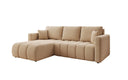 Designer Ecksofa Beatrice mit Schlaf- und Klappfunktion in Bouclé