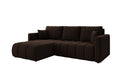 Designer Ecksofa Beatrice mit Schlaf- und Klappfunktion in Bouclé