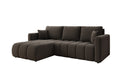 Designer Ecksofa Beatrice mit Schlaf- und Klappfunktion in Bouclé