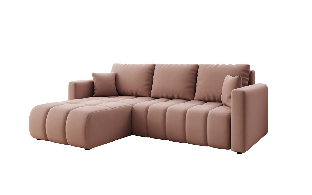 Designer Sofa Beatrice L mit Schlaf- und Klappfunktion in Stoff