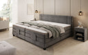 Family Box Spring Bed Noela 220/240x200 electrically adjustable in velvet