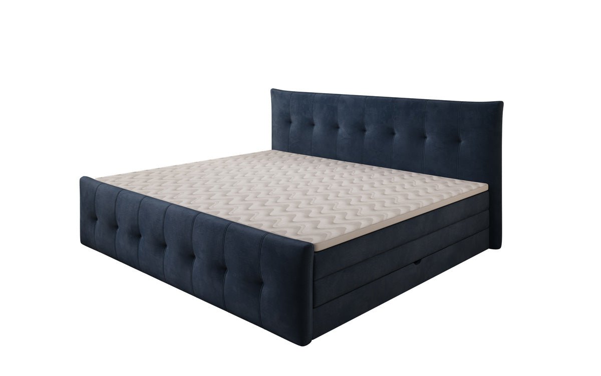 Family Box Spring Bed Valenza – 220/240x200 with Storage in Velvet