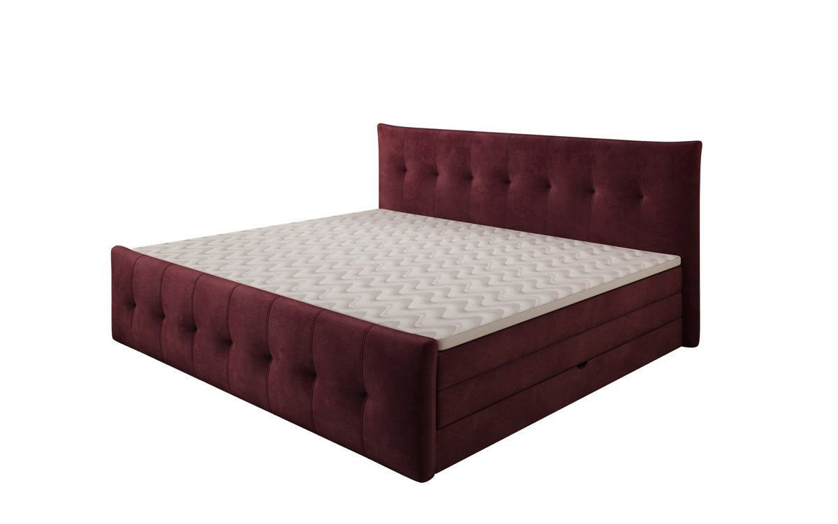 Family Box Spring Bed Valenza – 220/240x200 with Storage in Velvet