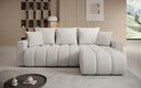 Designer Ecksofa Giulio mit Schlaf- und Klappfunktion in Bouclé