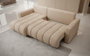 Designer Ecksofa Giulio mit Schlaf- und Klappfunktion in Bouclé