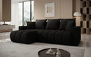 Designer Ecksofa Giulio mit Schlaf- und Klappfunktion in Bouclé