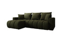 Designer Ecksofa Giulio mit Schlaf- und Klappfunktion in Bouclé