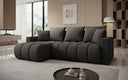 Designer Ecksofa Giulio mit Schlaf- und Klappfunktion in Bouclé
