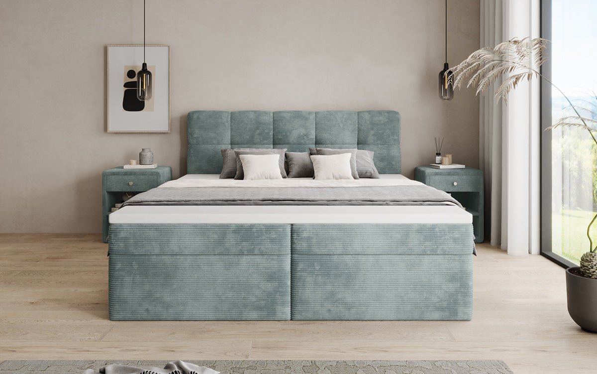 Boxspringbett Cozy II in Cord mit Stauraum