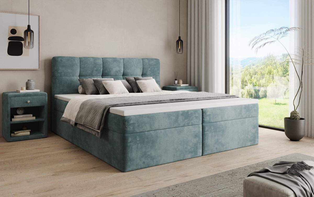 Boxspringbett Cozy II in Cord mit Stauraum