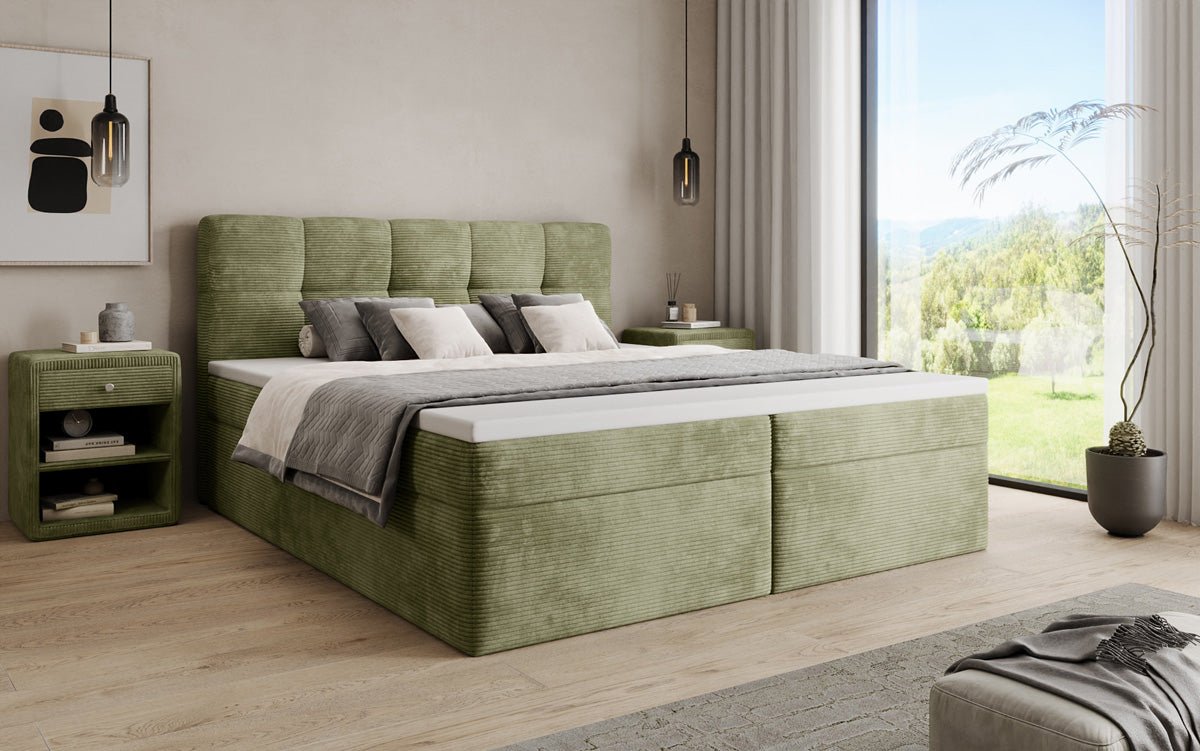 Boxspringbett Cozy II in Cord mit Stauraum