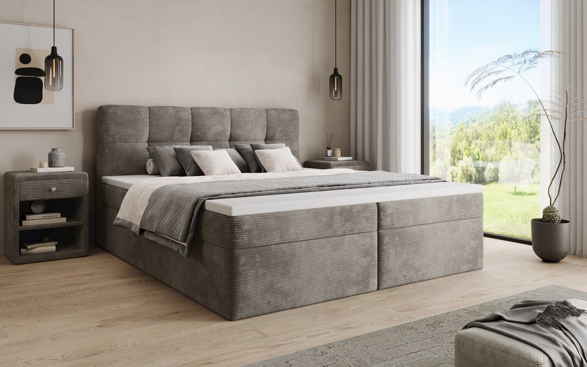 Boxspringbett Cozy II in Cord mit Stauraum
