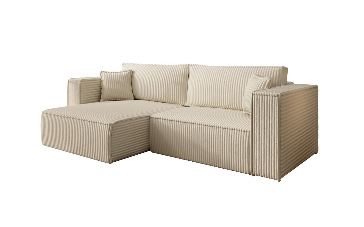 Designer sofa Paris in wide corduroy with sleeping and folding function