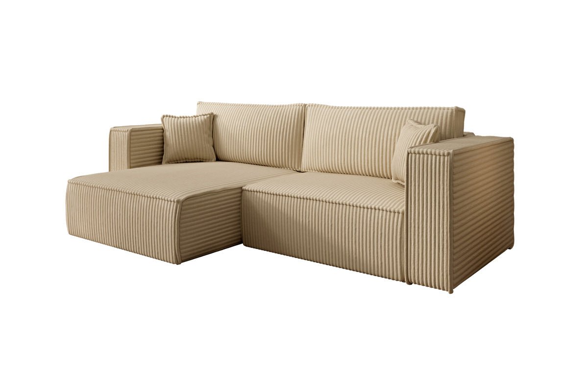 Designer sofa Paris in wide corduroy with sleeping and folding function