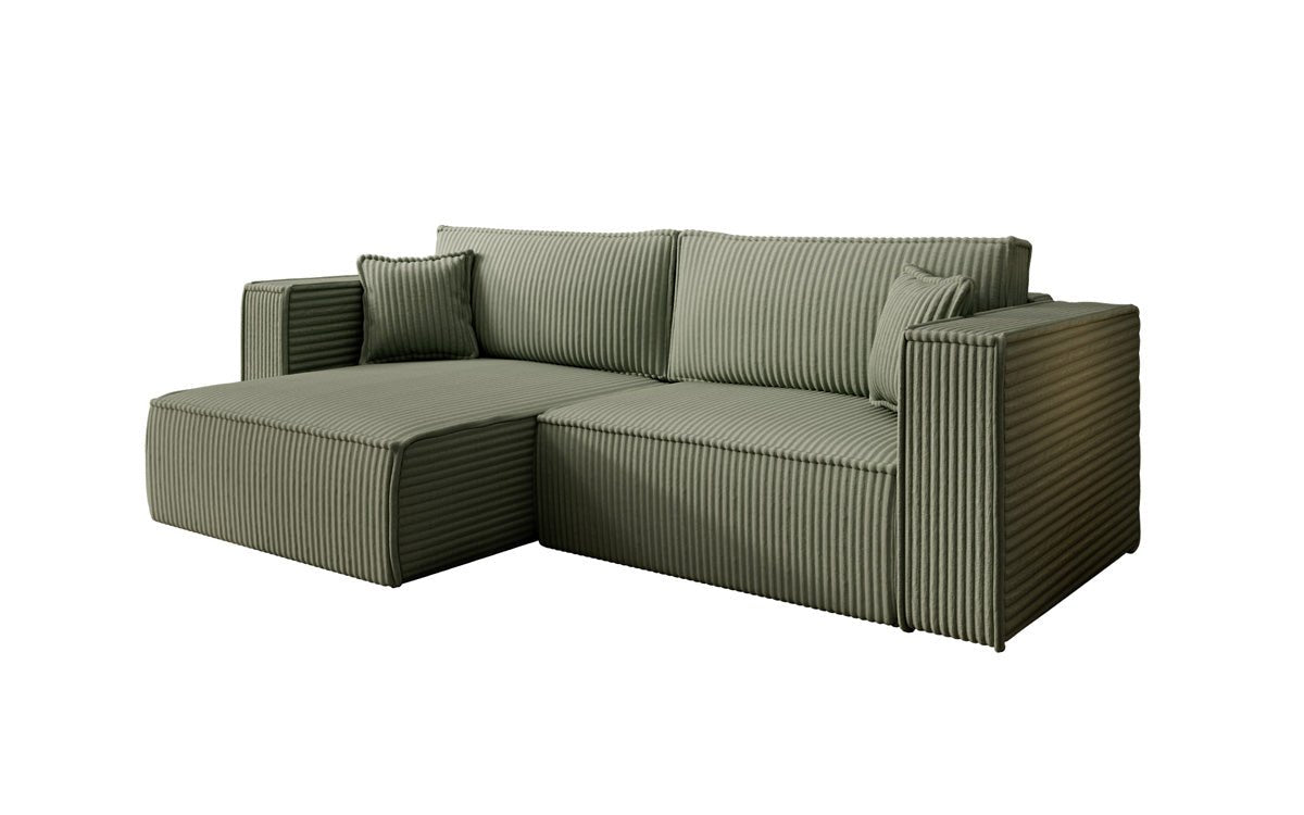 Designer sofa Paris in wide corduroy with sleeping and folding function