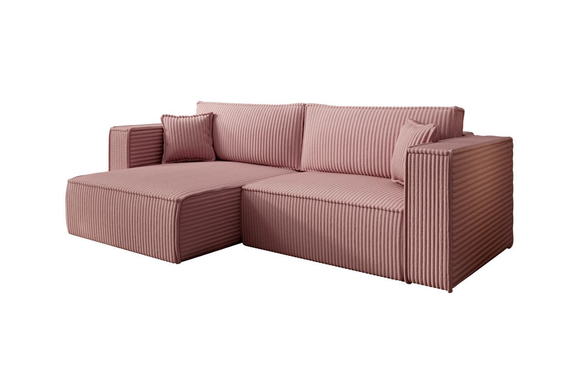 Designer sofa Paris in wide corduroy with sleeping and folding function