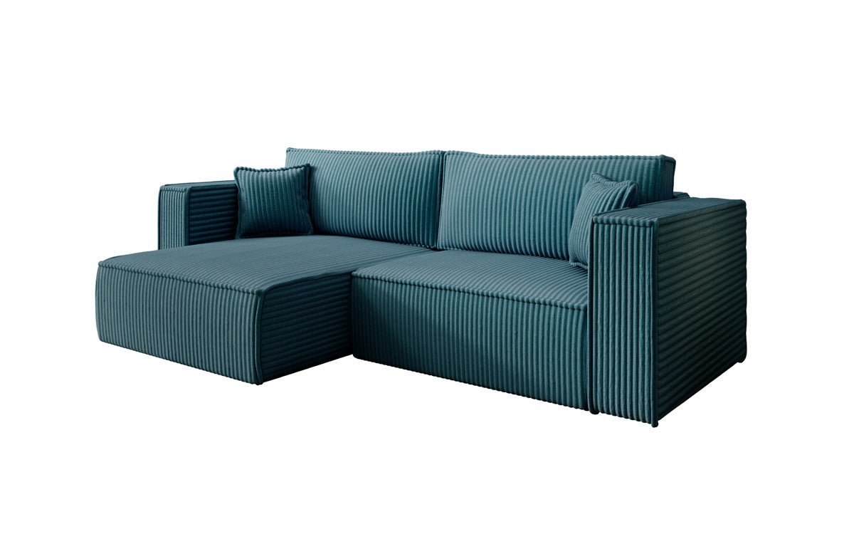 Designer sofa Paris in wide corduroy with sleeping and folding function