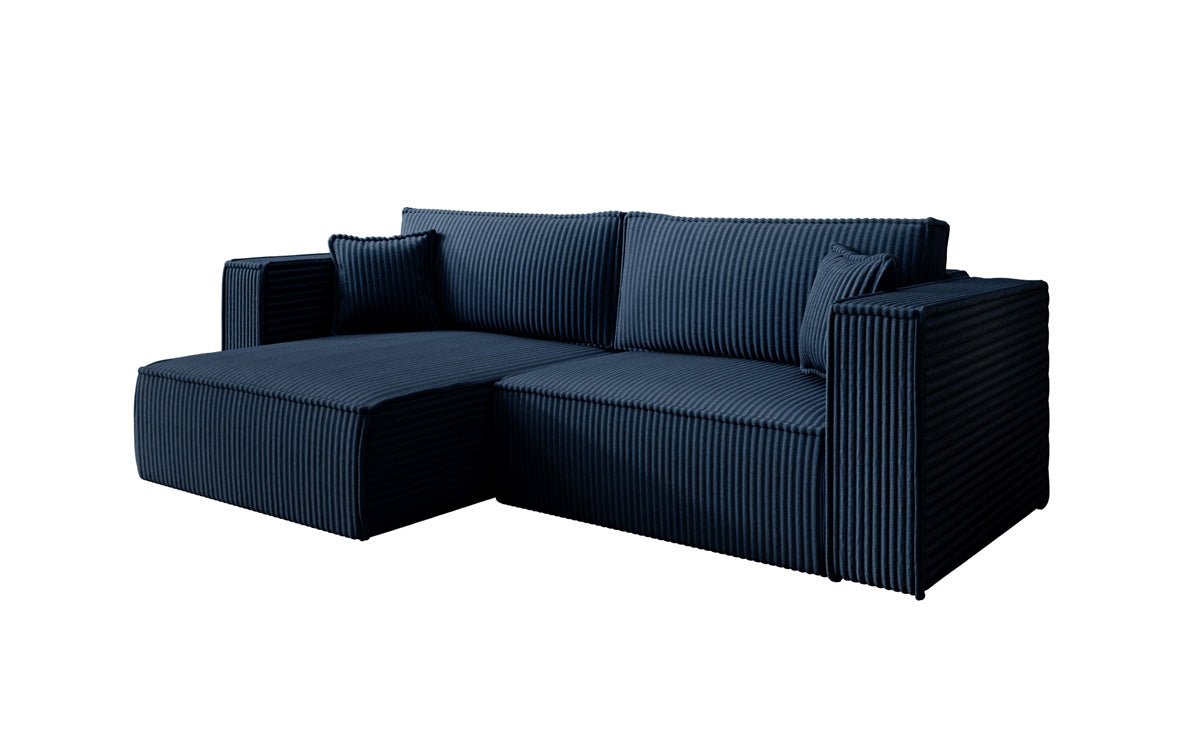 Designer sofa Paris in wide corduroy with sleeping and folding function