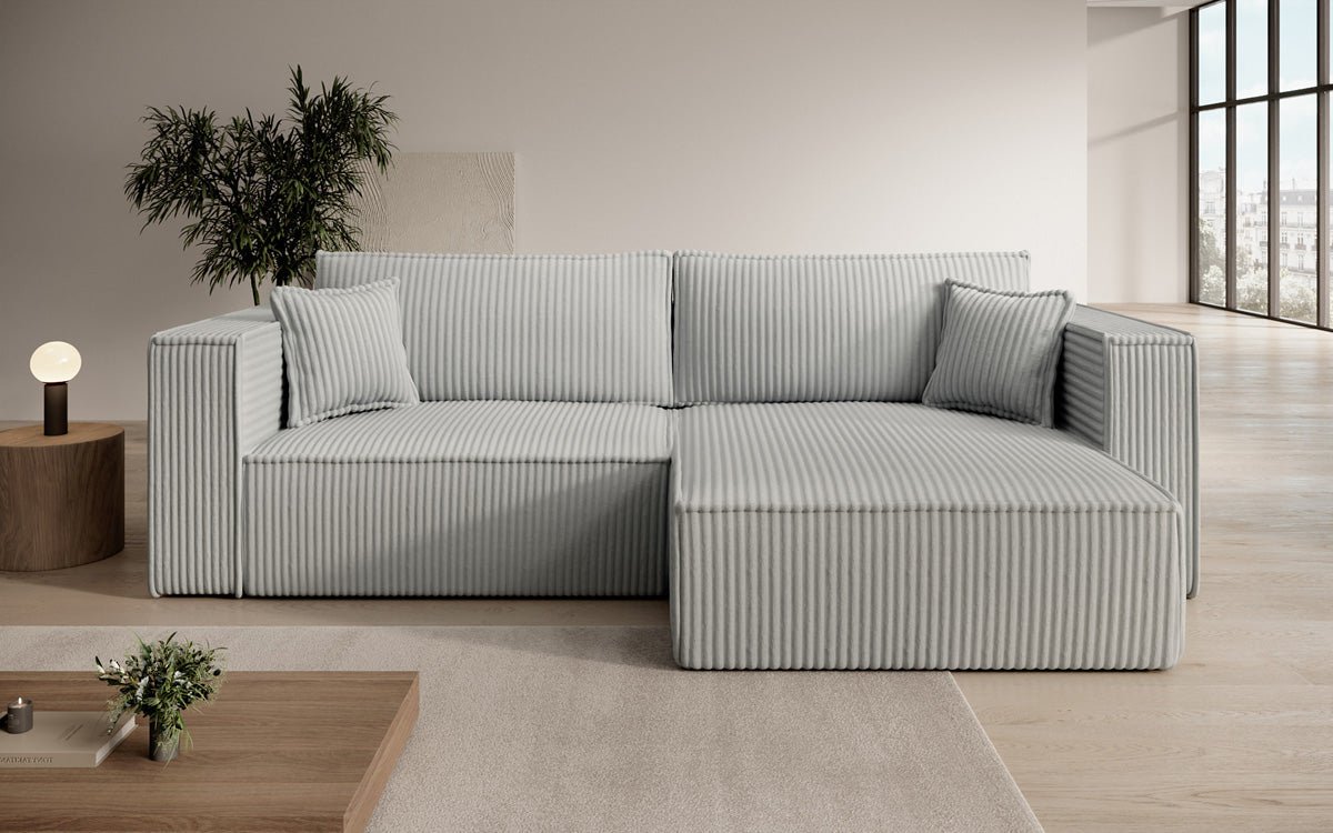 Designer sofa Paris in wide corduroy with sleeping and folding function