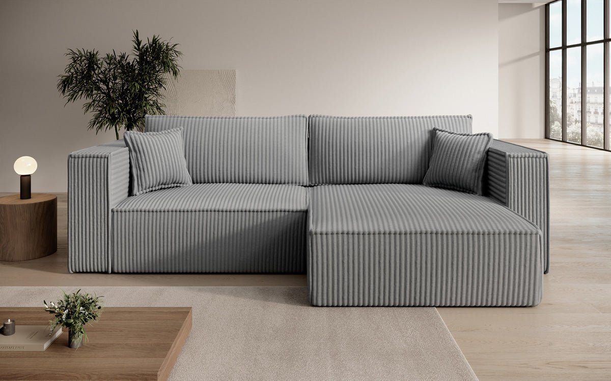 Designer sofa Paris in wide corduroy with sleeping and folding function