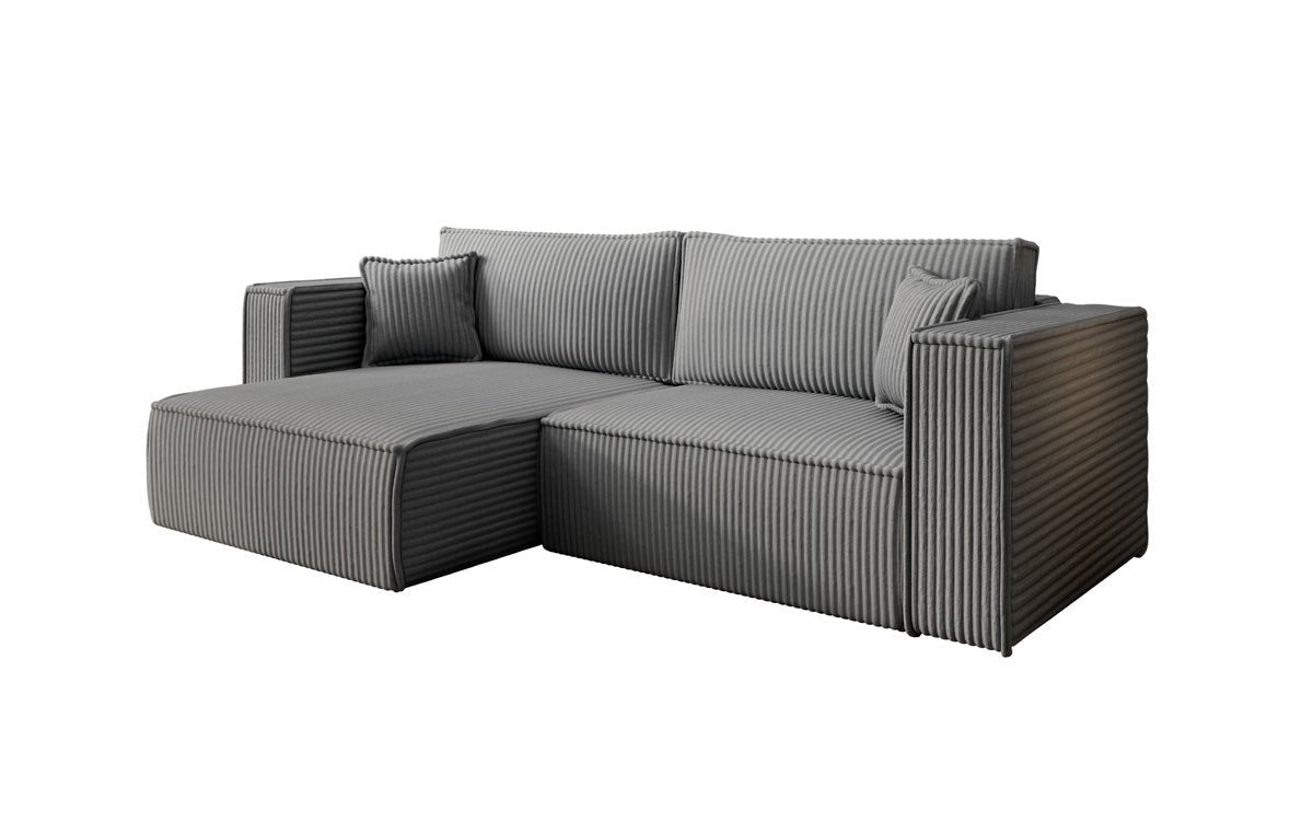 Designer sofa Paris in wide corduroy with sleeping and folding function