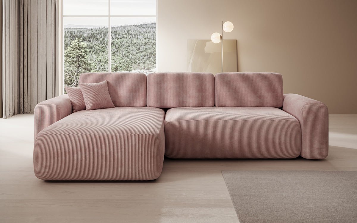Designer Sofa Lola mit Schlaf- und Klappfunktion in Cord