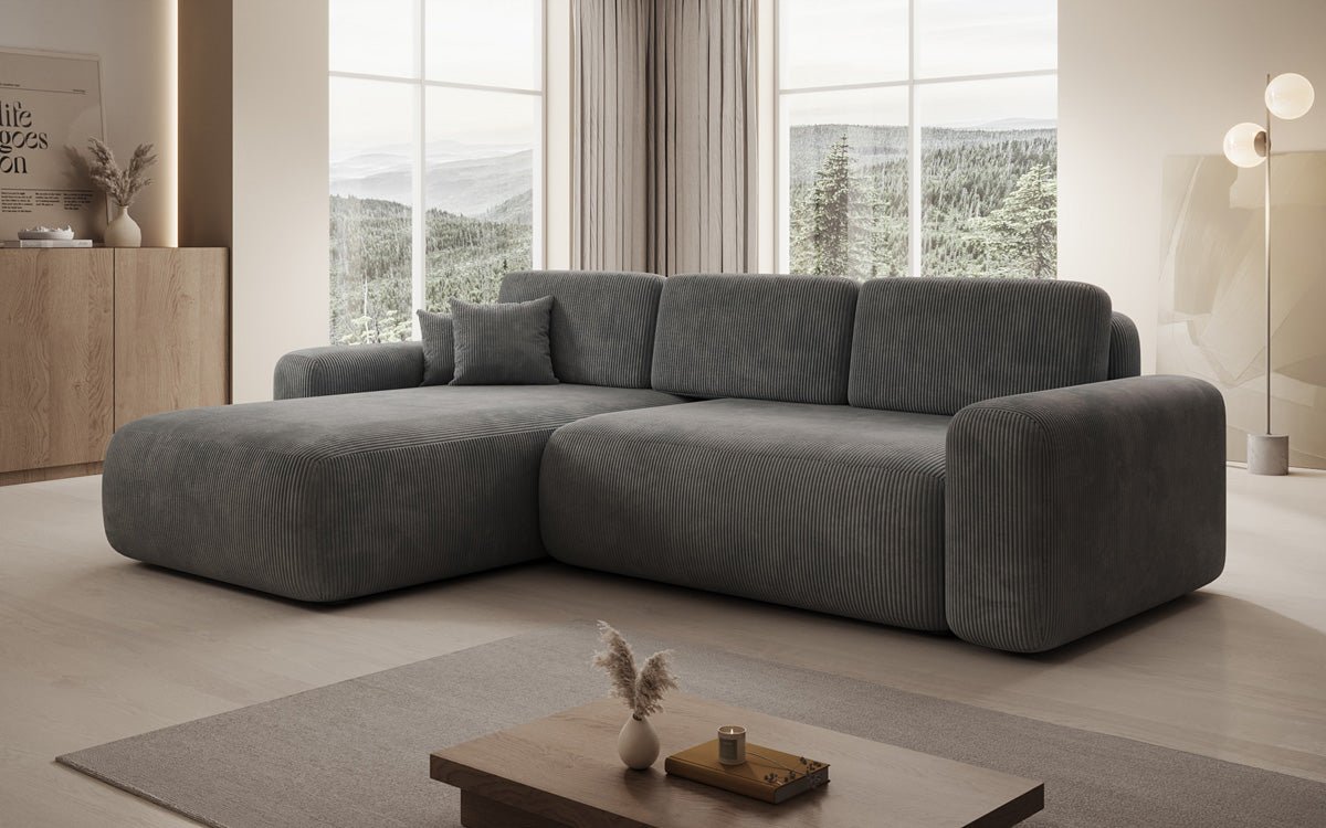 Designer Sofa Lola mit Schlaf- und Klappfunktion in Cord
