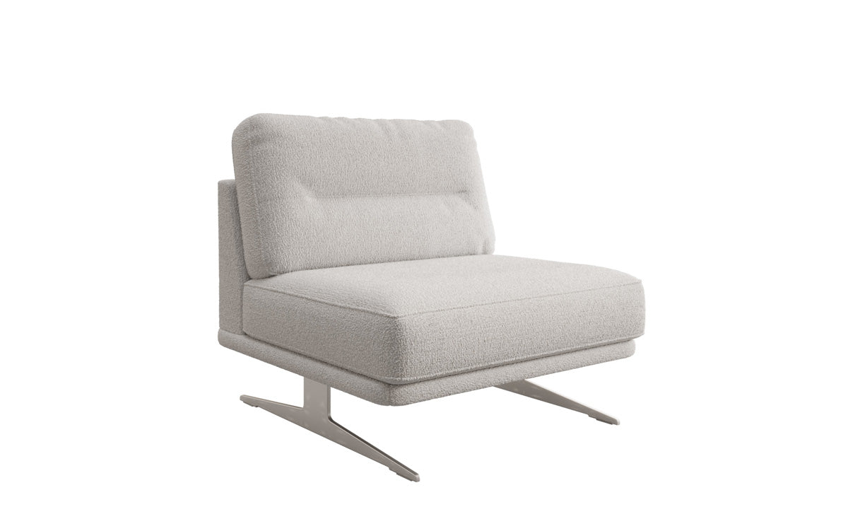 Torino Designer Armless Sofa Chair in Bouclé