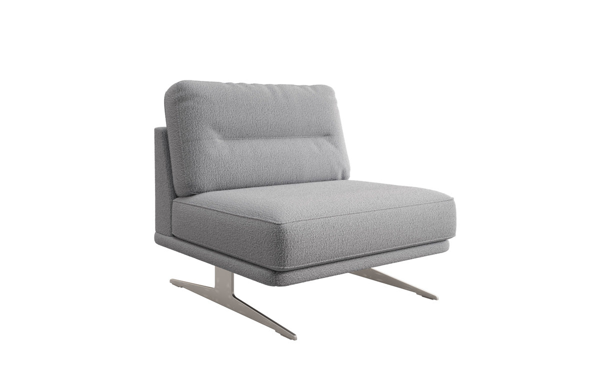 Torino Designer Armless Sofa Chair in Bouclé