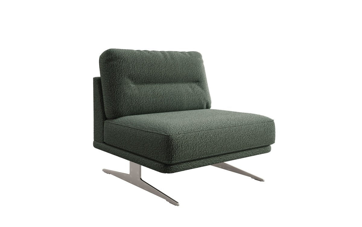 Torino Designer Armless Sofa Chair in Bouclé