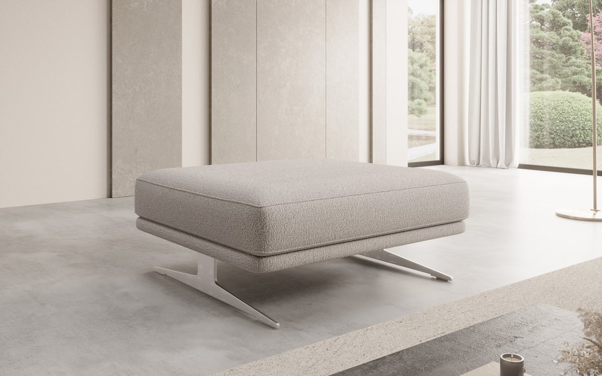 Beistellhocker Torino in Bouclé