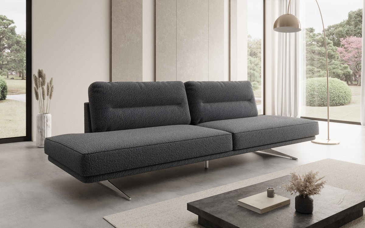 Designer Sofa Torino 3 Sitzer Open in Bouclé