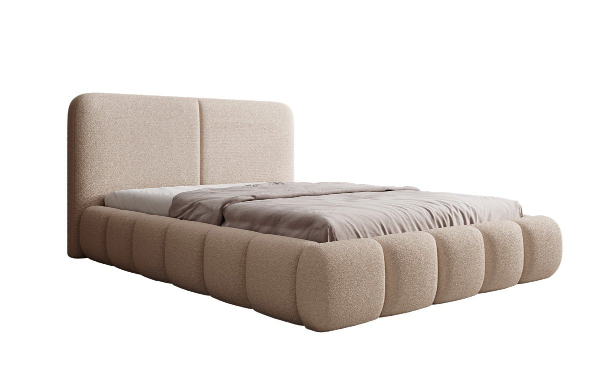 Designer Polsterbett Lolita in Bouclé mit Stauraum